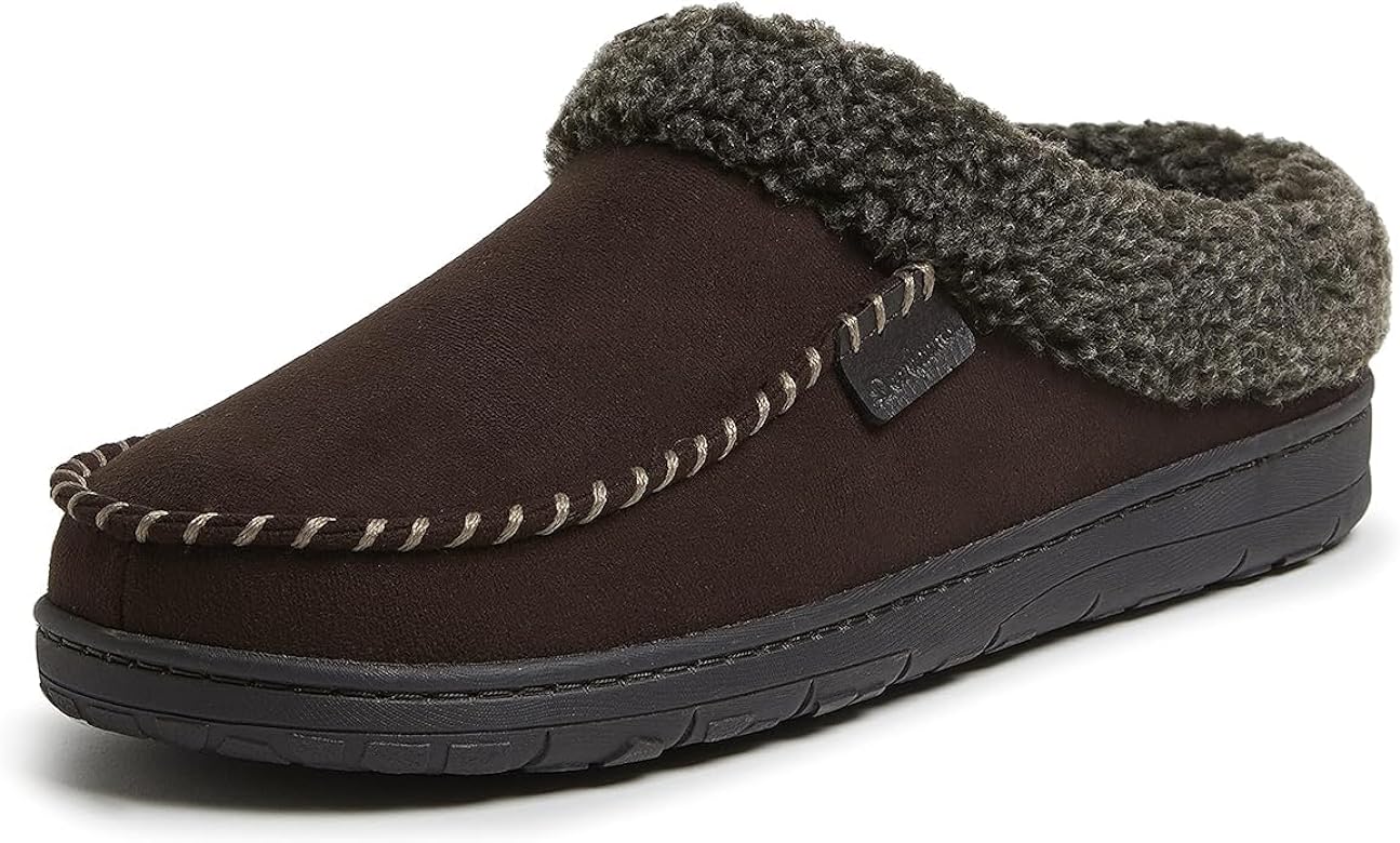 نعال رجالية من Dearfoams Men's Brendan Memory Foam Clog with Wide Widths Slipper