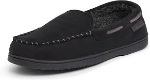 نعال رجالي من Dearfoams Men's Keaton Memory Foam Moccasin with Wide Widths Slipper