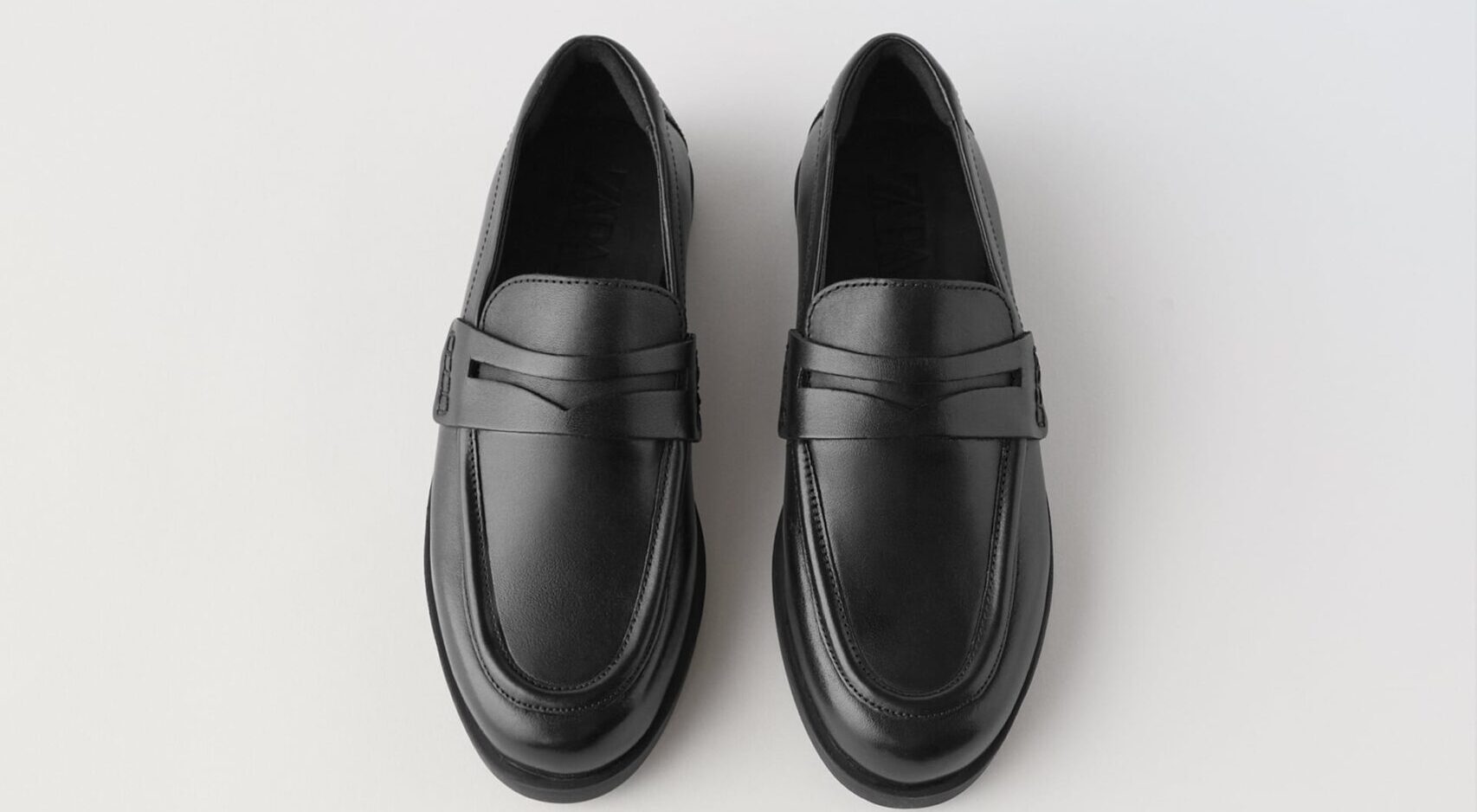 حذاء zara Leather loafers