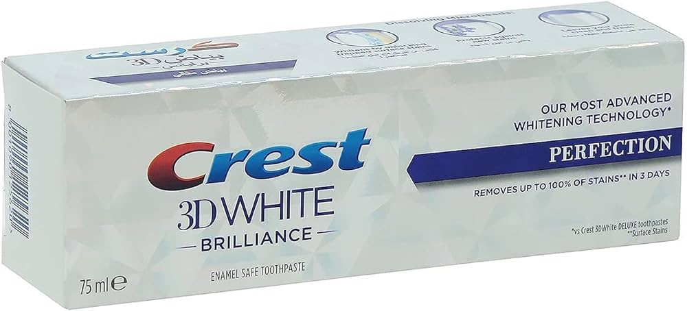 كريست معجون اسنان ثري دي وايت بريليانس مضاد للبكتيريا