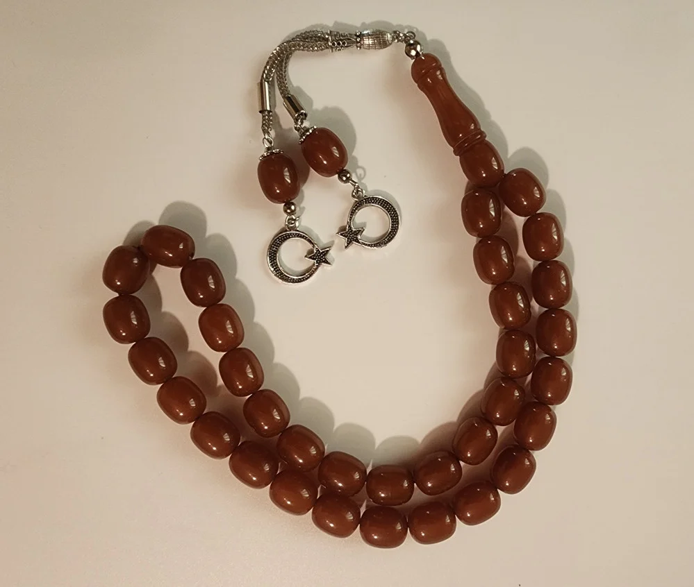 سبحة عنبر شرابة فضة