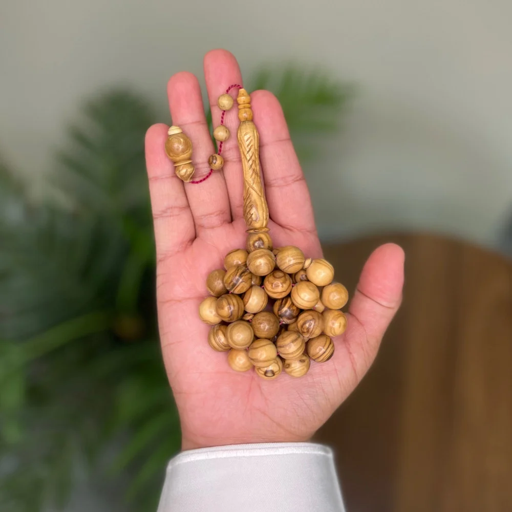 سبحة خشب الزيتون مزهر