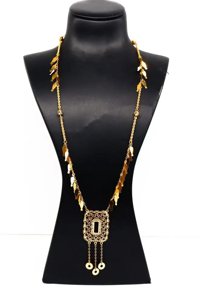 سبحة ذهب تصميم الرمش بحريني عيار 21