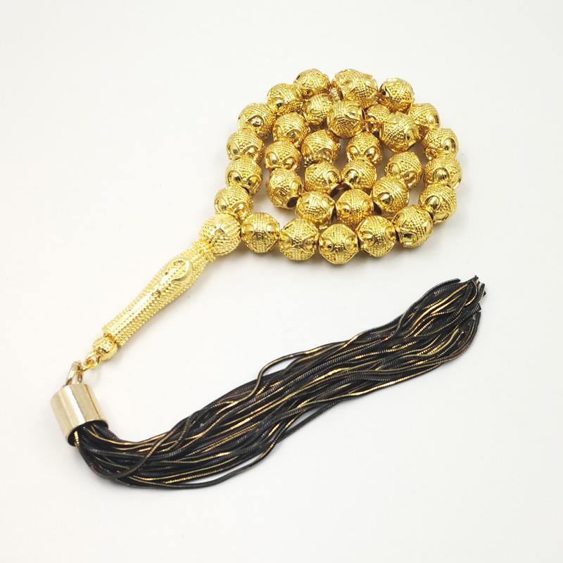 سبحة ذهب خرز معدني