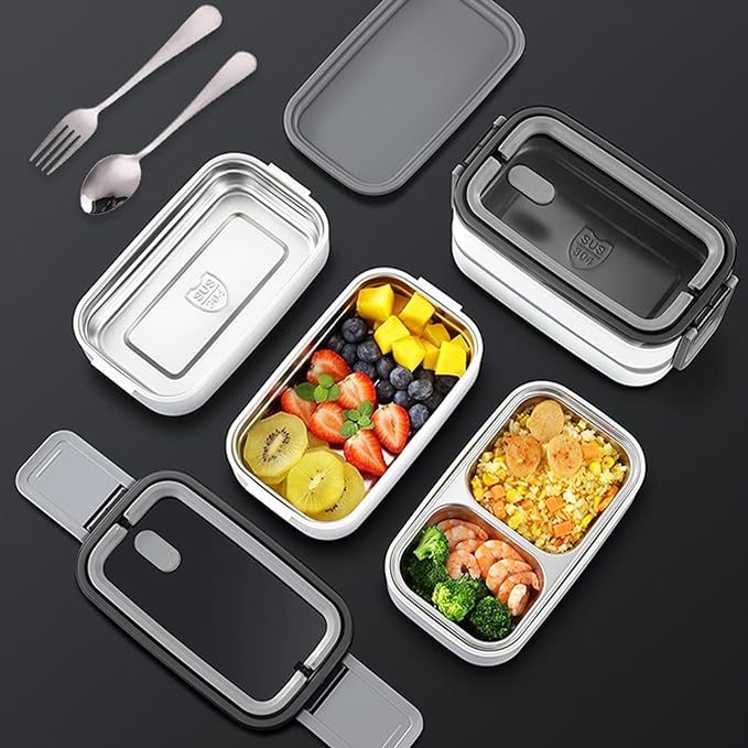 صندوق غداء بينتو من هاي فاين بطبقة مزدوجة من الستانلس ستيل