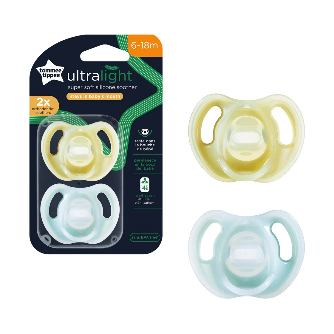 لهاية تومي تيبي  Ultra Light Silicone Soother- 0-6M